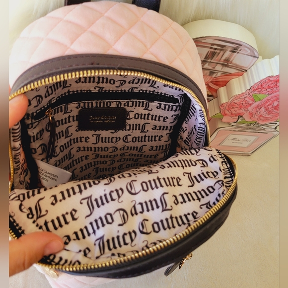 🎀🎀JUICY COUTURE PINK CLAYCHOCOLATE ROYAL MOMENT BACKPACK AND WALLET SET🎀🎀 - Picture 8 of 14